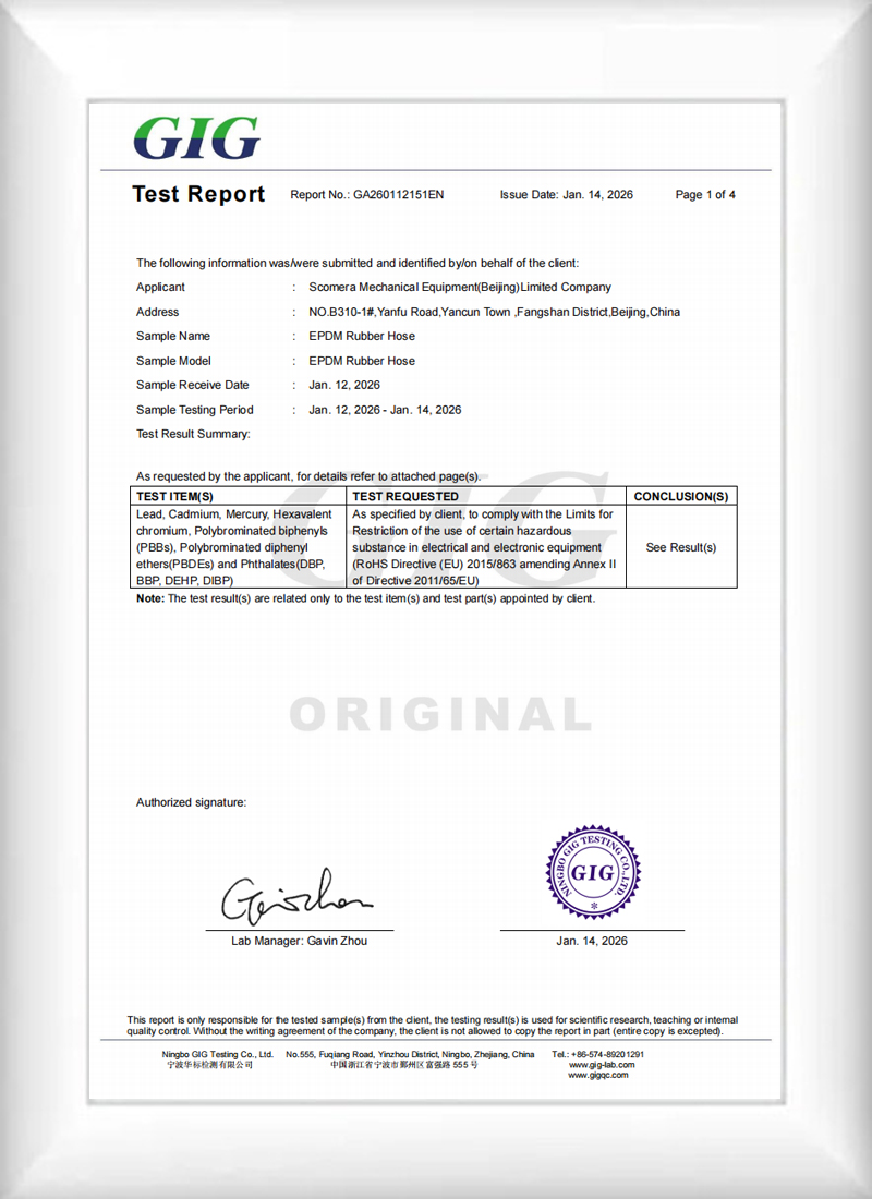 Industrial flexible hose manufacturer with traceable quality certification system
