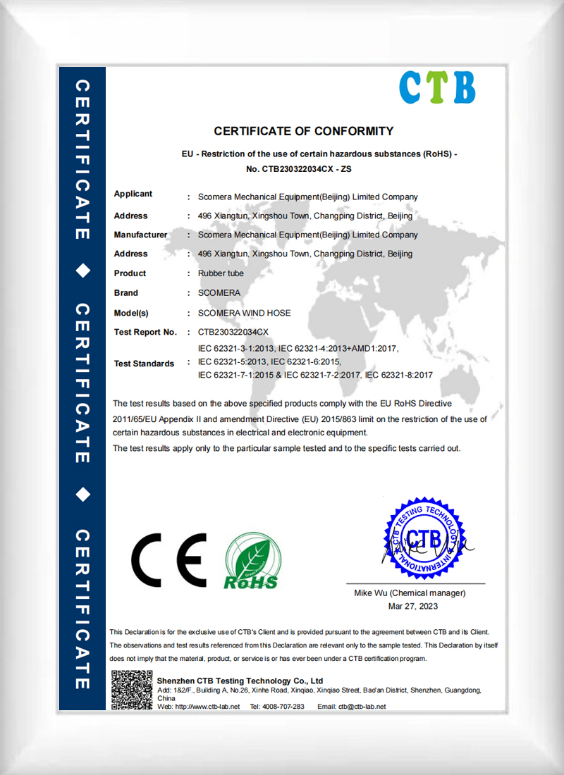 Hydraulic hose factory with compliance certificates for export markets