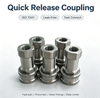 Stainless Steel Quick Release Coupling ISO 7241-B Double Shut-off QD Coupling for CDU Server Liquid Cooling