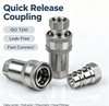 Stainless Steel Quick Release Coupling ISO 7241-B Double Shut-off QD Coupling for CDU Server Liquid Cooling