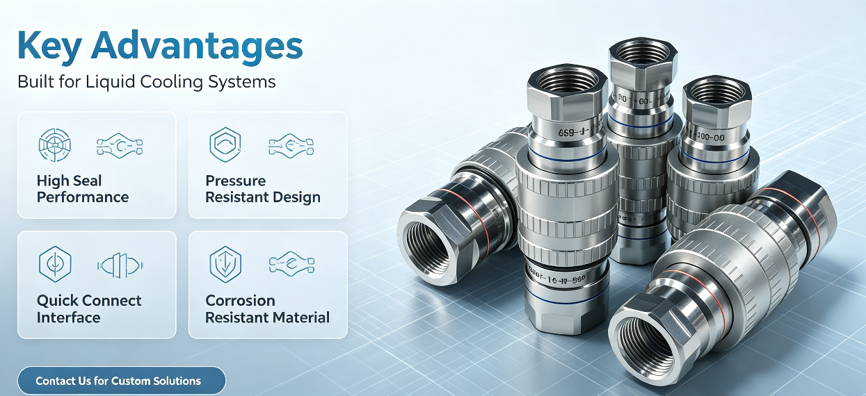  SLQC Series Liquid Cooling Quick Disconnect | High Flow Dry Break Connector for CDU & Manifolds