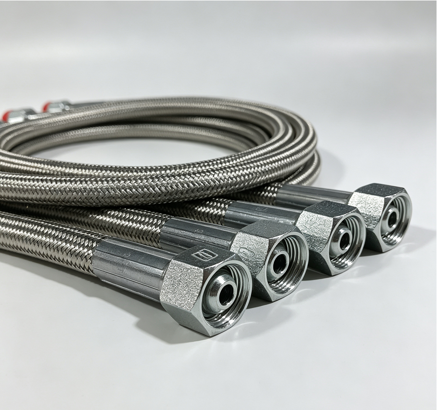 Stainless Steel 304 Braided Convoluted PTFE Hose for Data Center Liquid Cooling