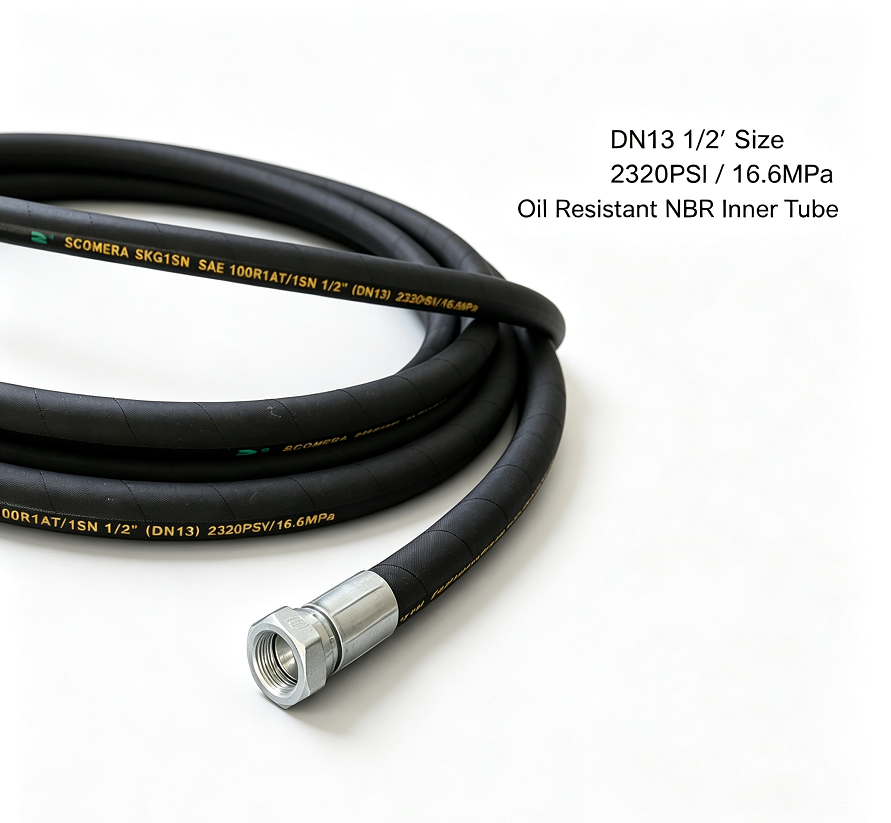 Hydraulic Hose for Log Splitter & Tractor | Medium Pressure SAE 100R1AT Hydraulic Hose