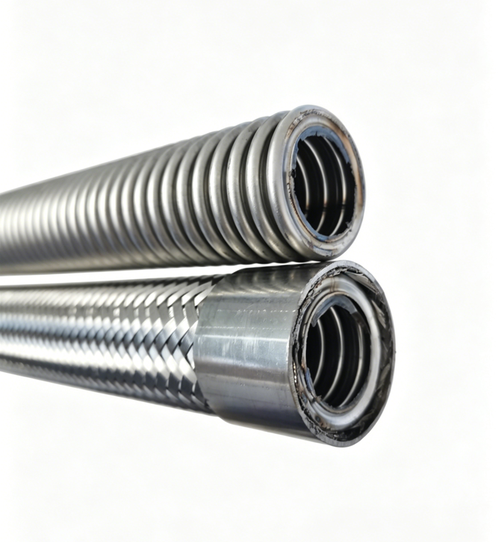 Non-Welded Stainless Steel Corrugated Metal Hose (SUS304/316L) for Vibration Absorption, Movement Compensation, High Pressure & Corrosion Resistance