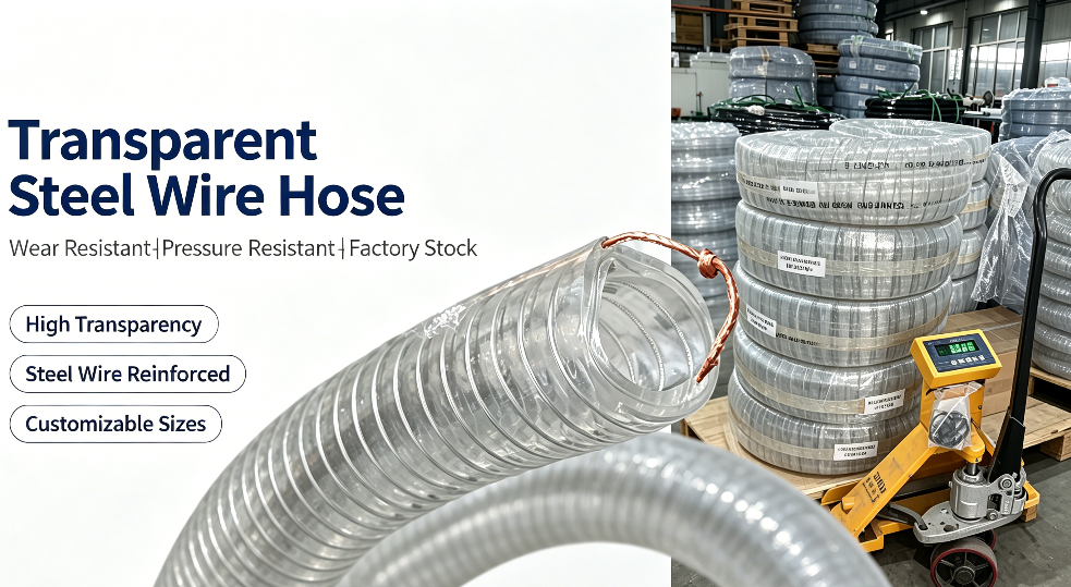 Scomera FDA Approved E-PUR Food Grade Hose - Stainless Steel Wire Reinforced Flexible Tubing for Alcoholic Beverages & Dairy