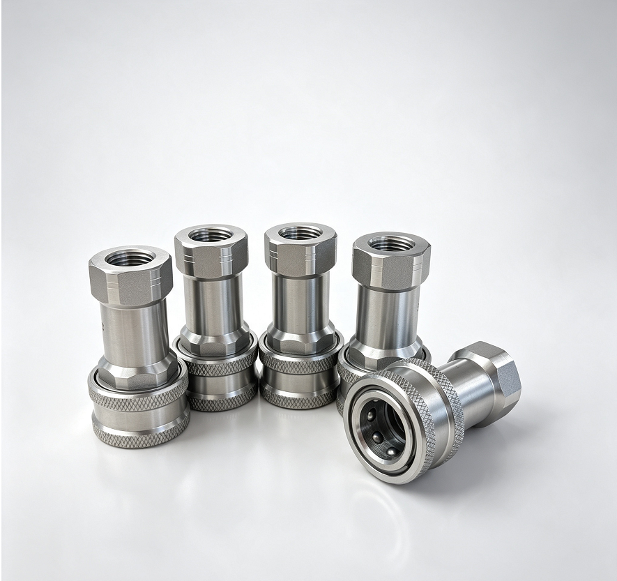 Stainless Steel Quick Release Coupling ISO 7241-B Double Shut-off QD Coupling for CDU Server Liquid Cooling